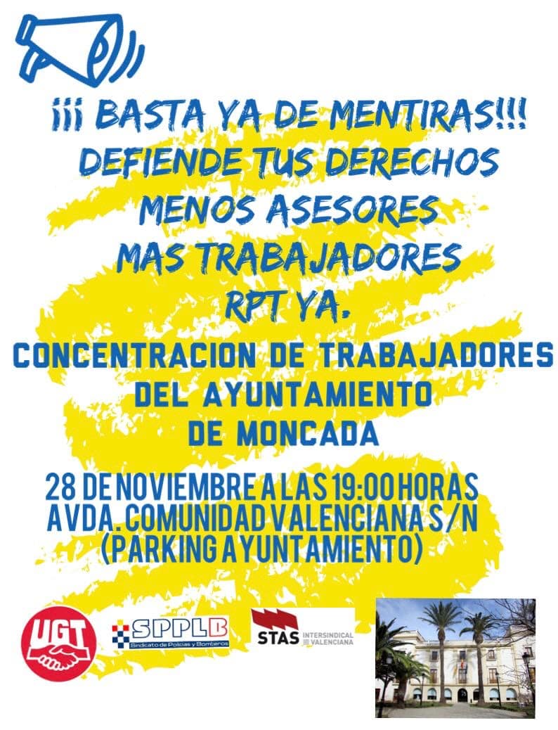 Protesta del personal municipal por la mejora de las condiciones ...